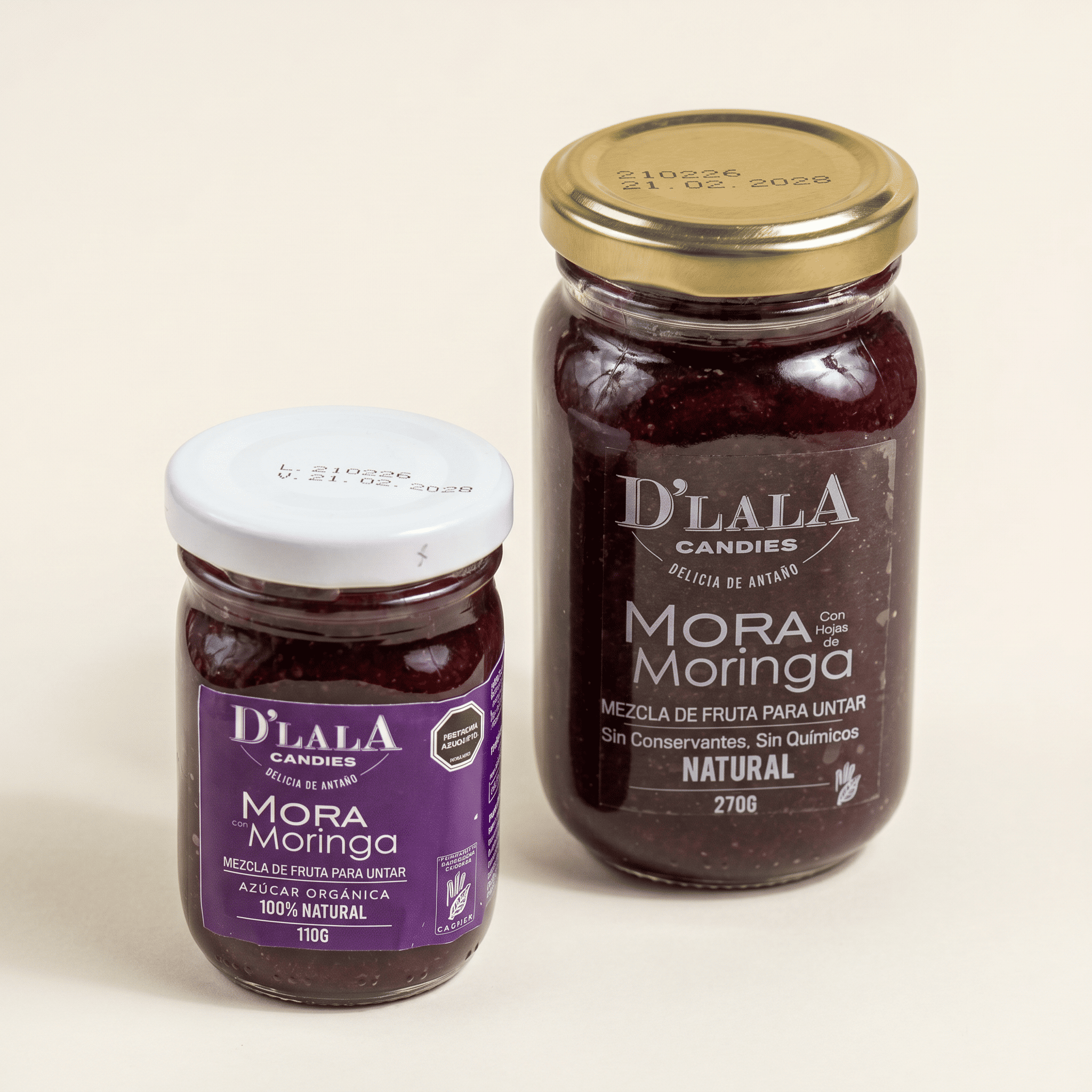 Mermelada mora moringa 280, 110, 35 (g) - D´lala Candies