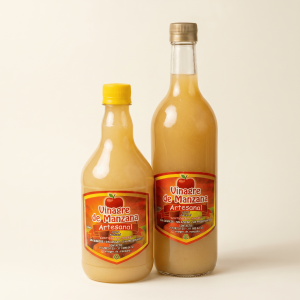 Vinagre de manzana artesanal (botella plástica) ó (botella vidrío) 750 (ml)- Vinagre de Manzana.