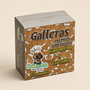 Galletas de plátano con cúrcuma y ganoderma caja x 30 (unidades)- Healthy Pets