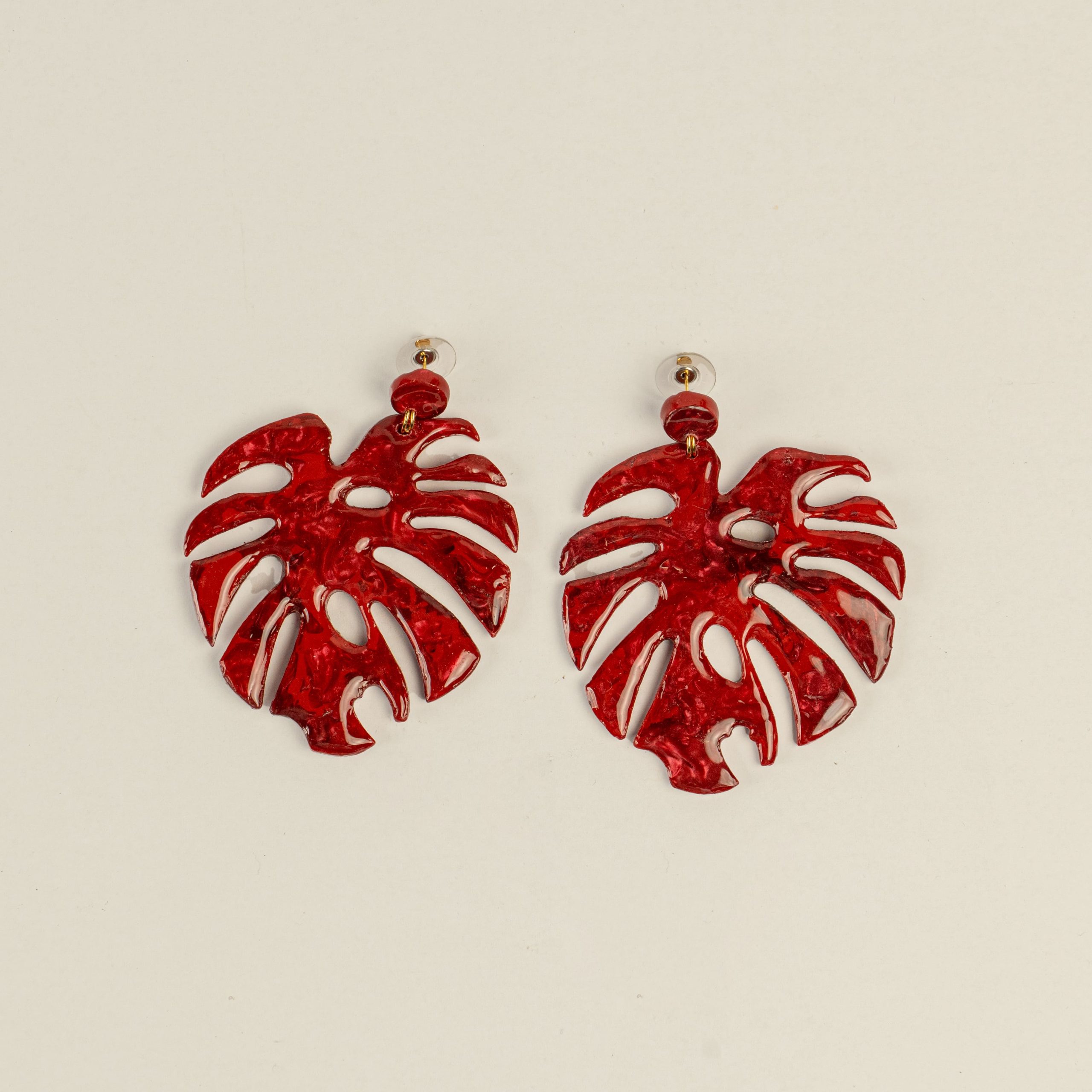Maxi Aretes Hoja Monstera 8,5*6,5 (cm) - ARLE ALTA BISUTERÍA SOSTENIBLE - Imagen 2