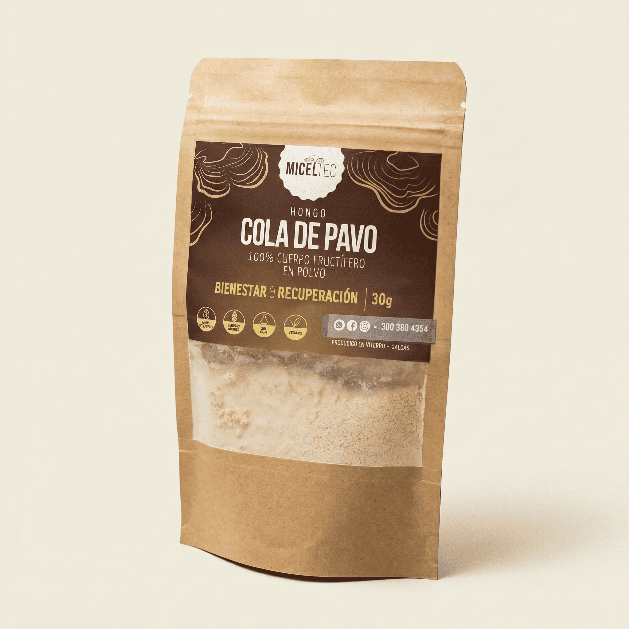 Cola de pavo x 30 g en polvo - Miceltec