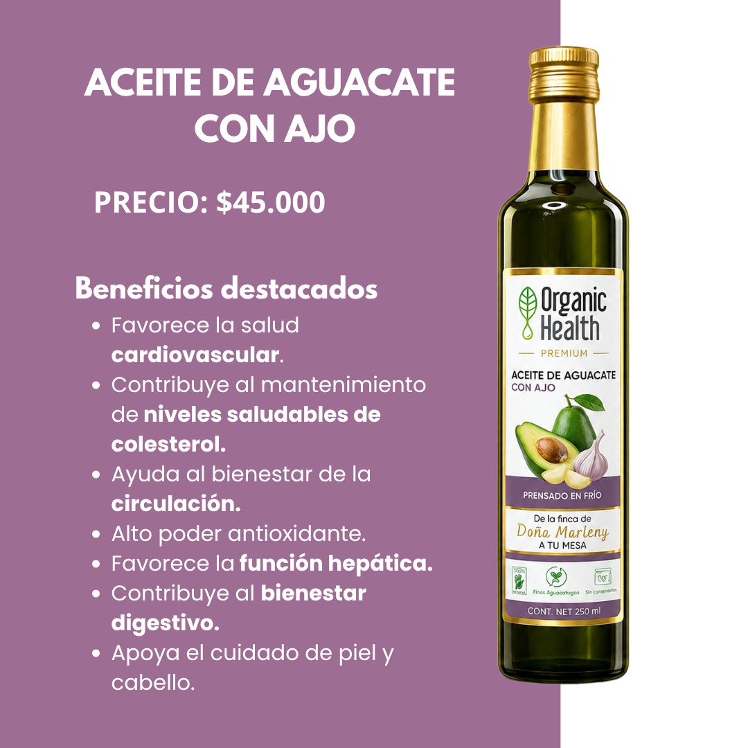 Aceite de aguacate con ajo 250 ml - Marleny Garcia