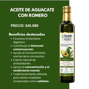 Aceite de aguacate con romero 250 ml - Marleny Garcia