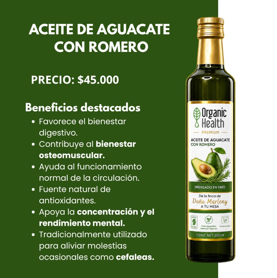 Aceite de aguacate con romero 250 ml - Marleny Garcia (copia)