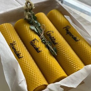 Vela de cera artesanal caja de 4 unidades – D`Abejaz